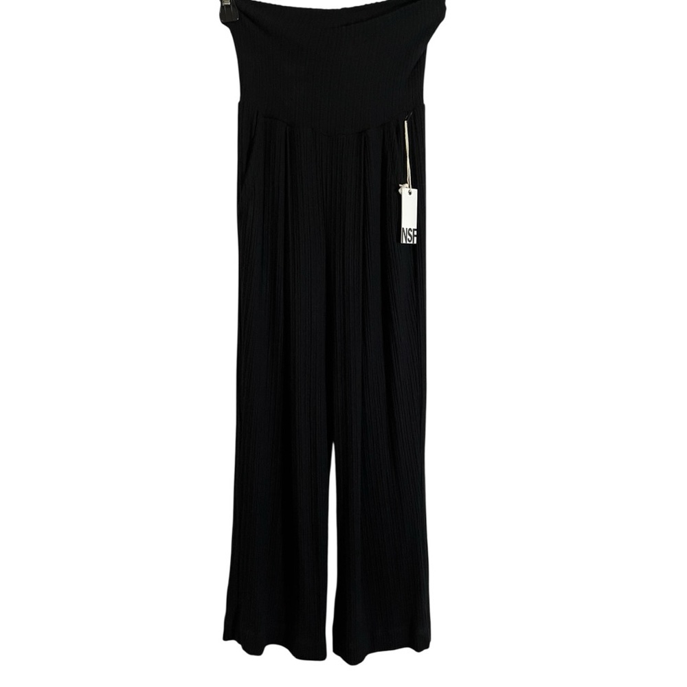 NSF Black Cropped Ribbed Leisure Pants Women’s Sz Petite